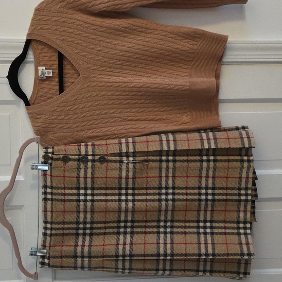 Burberry Beige Plaid A-Line Skirt - Picture 16 of 16
